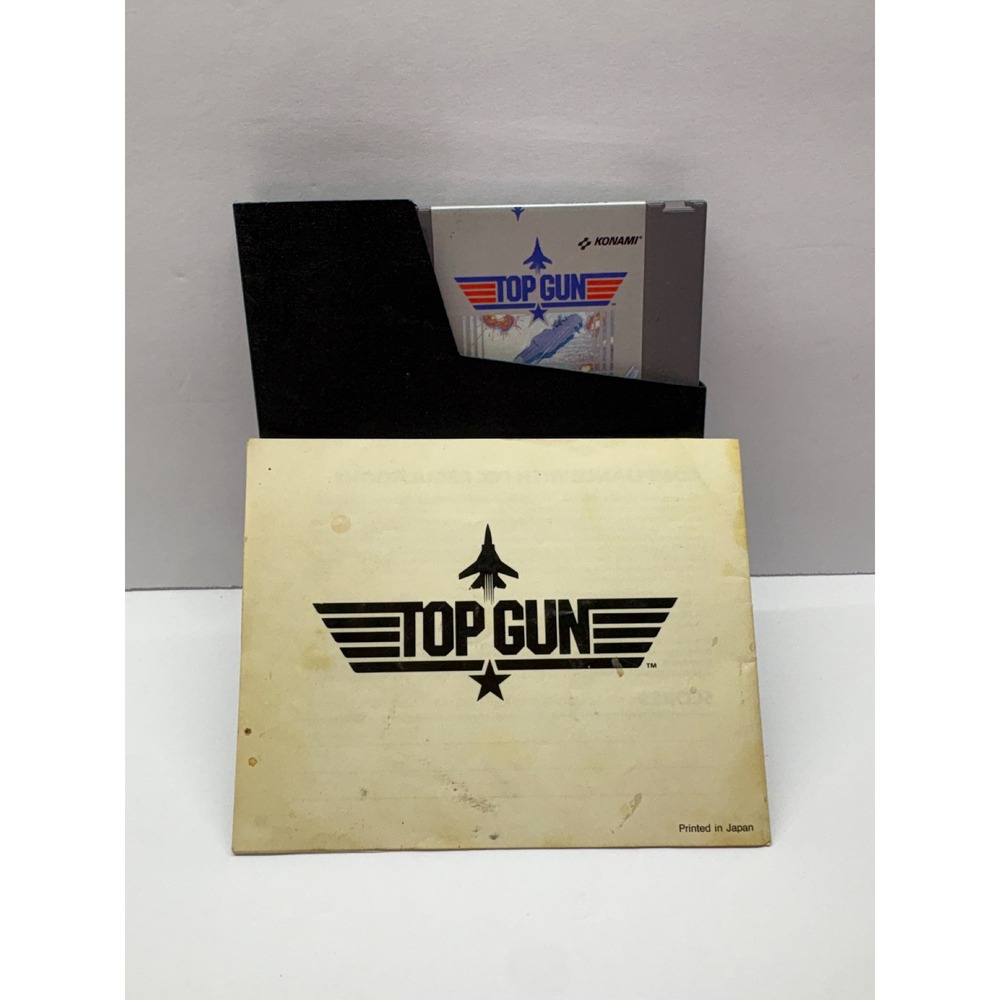 Top Gun Nintendo NES Konami 1987 Game Cartridge Manual & Sleeve Untested